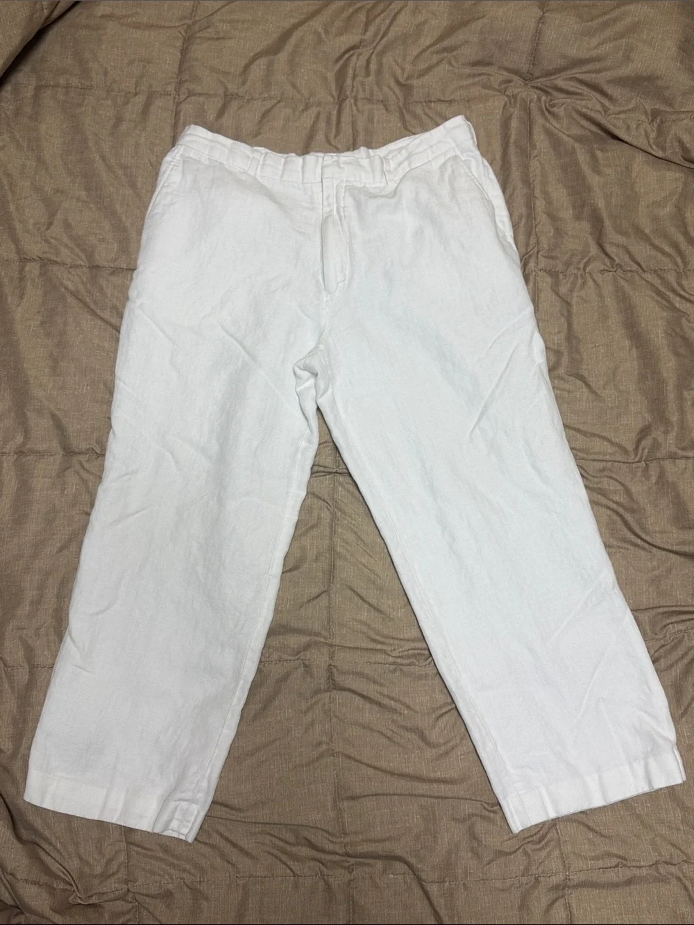Perry Ellis White Linen-Blend Casual Chinos tag=38/30 see measurements